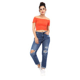 Women's Blue Casual Regular Fit Solid Jeans