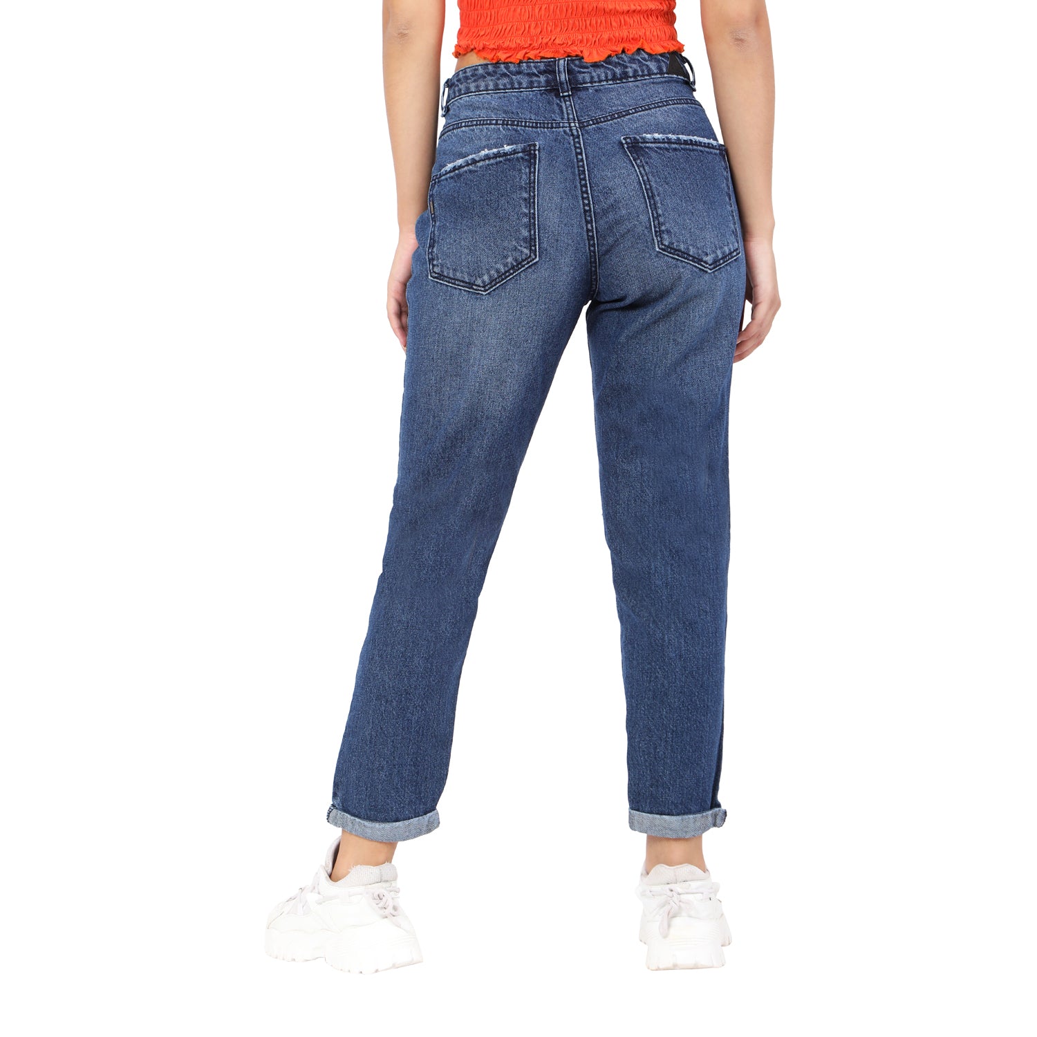 Women's Blue Casual Regular Fit Solid Jeans