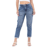 Women's Blue Casual Slim Fit Solid Jeans