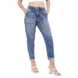 Women's Blue Casual Slim Fit Solid Jeans