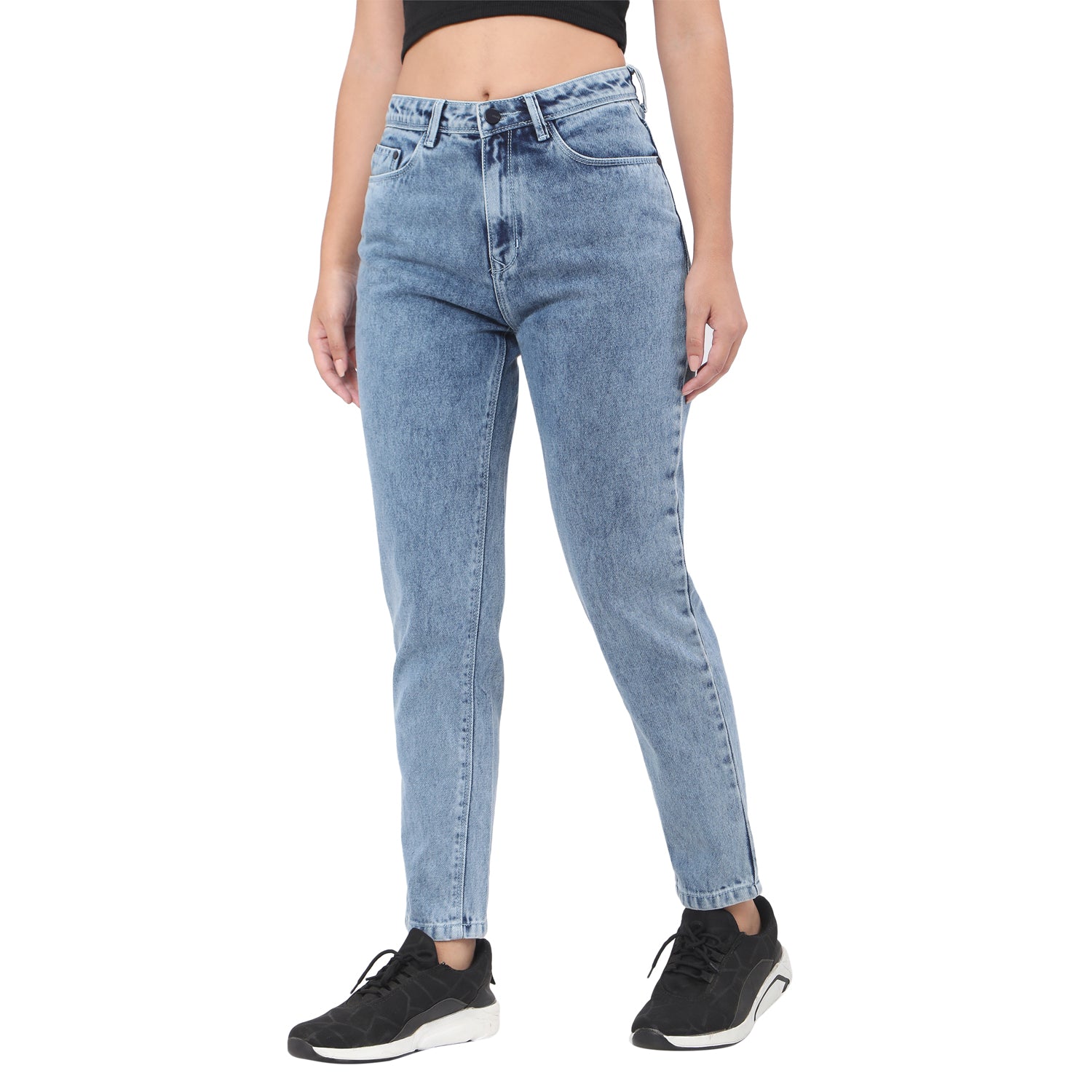 Women's Blue Casual Regular Fit Solid Jeans