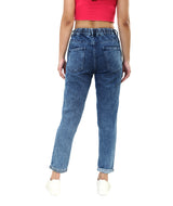 Women's Blue Casual Regular Fit Printed Jeans