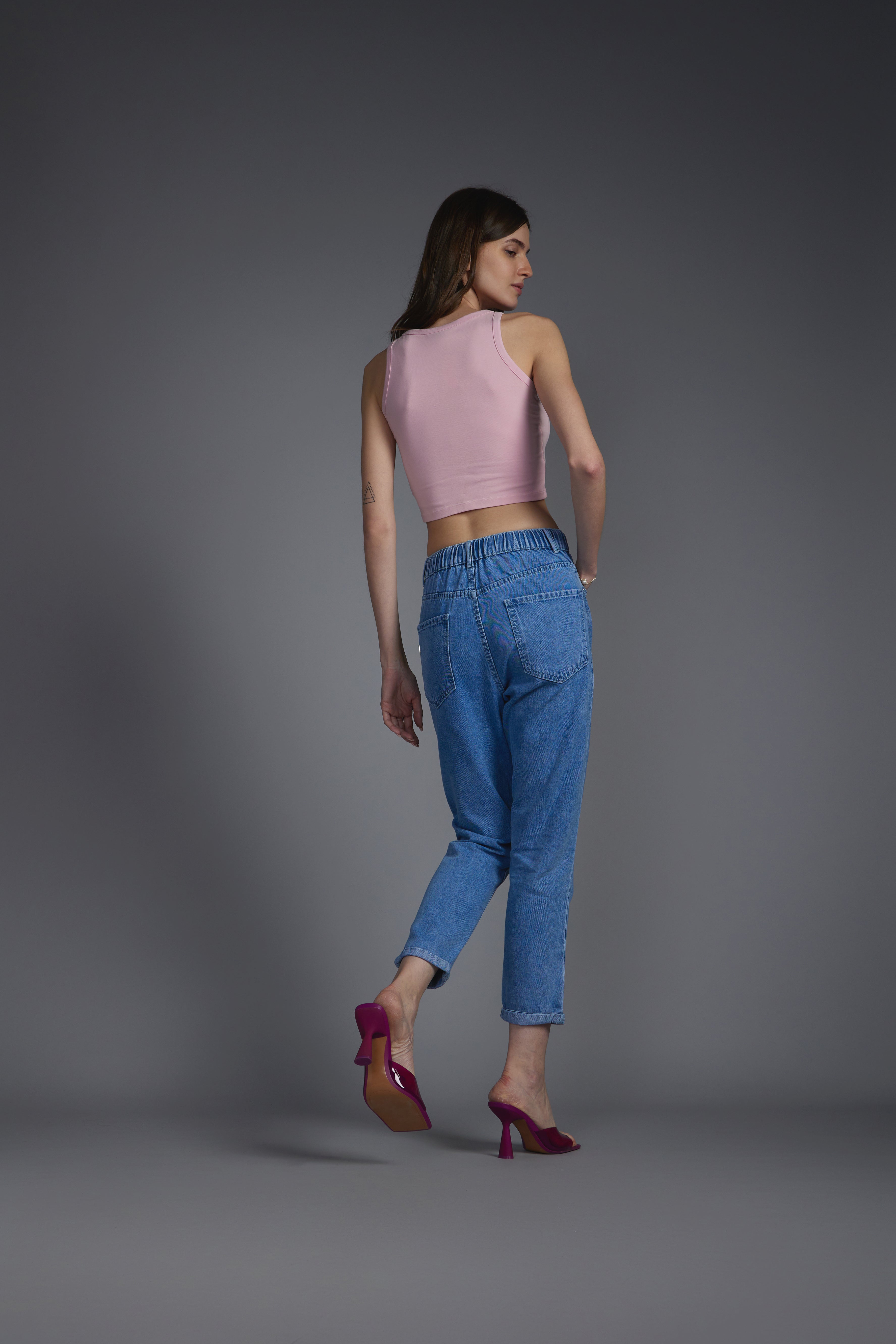 Women's Blue Casual Regular Fit Printed Jeans