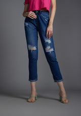 Women's Blue Casual Regular Fit Solid Jeans