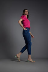 Women's Blue Casual Regular Fit Solid Jeans