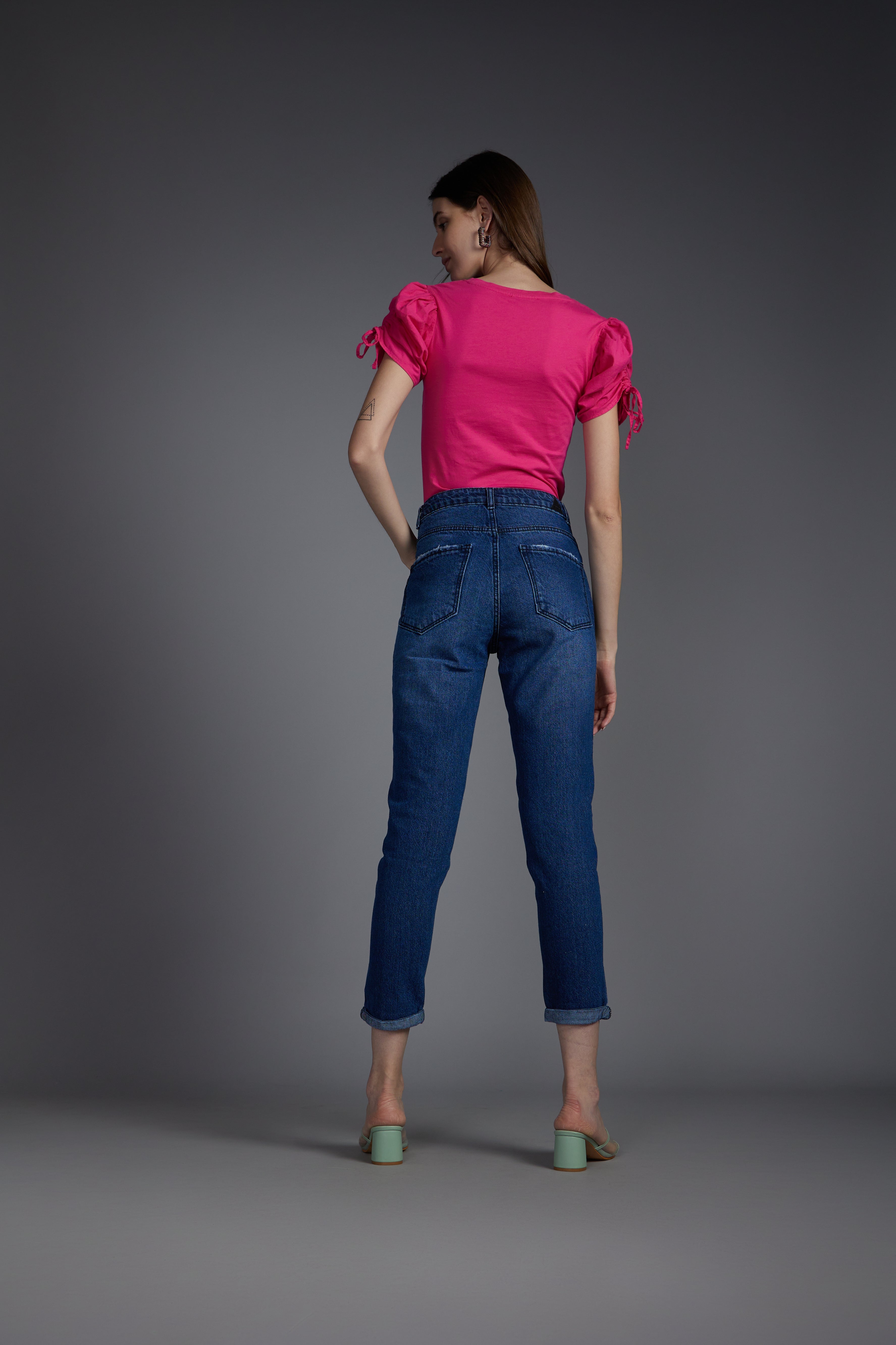 Women's Blue Casual Regular Fit Solid Jeans