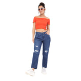 Women's Blue Casual Regular Fit Solid Jeans