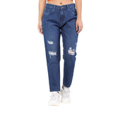 Women's Blue Casual Regular Fit Solid Jeans