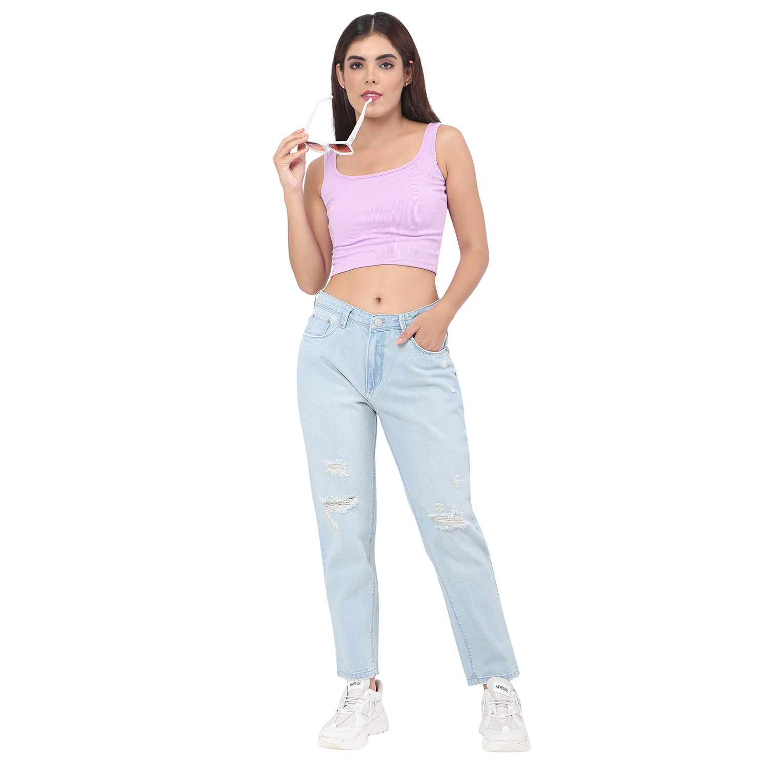 Women's Blue Casual Regular Fit Solid Jeans