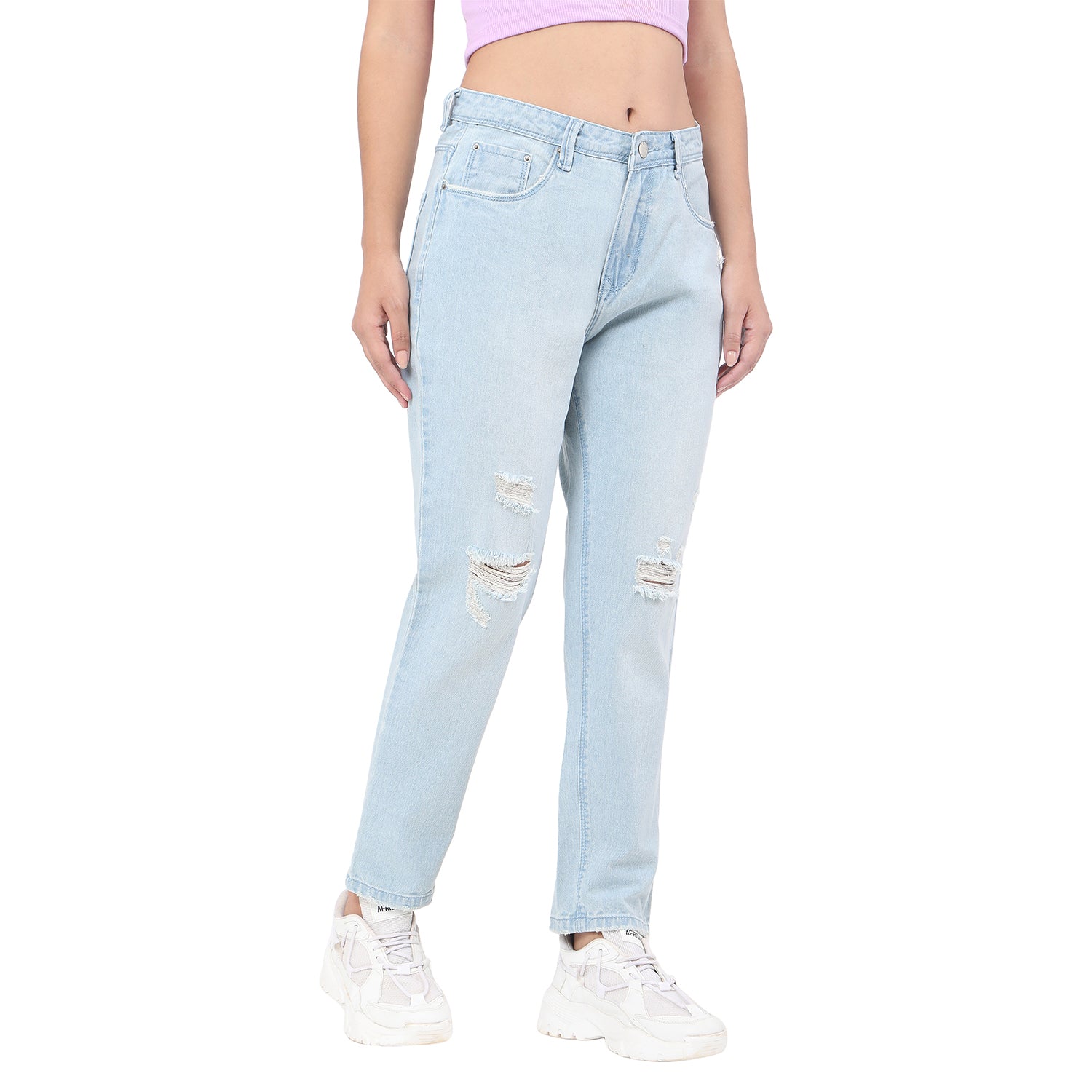 Women's Blue Casual Regular Fit Solid Jeans