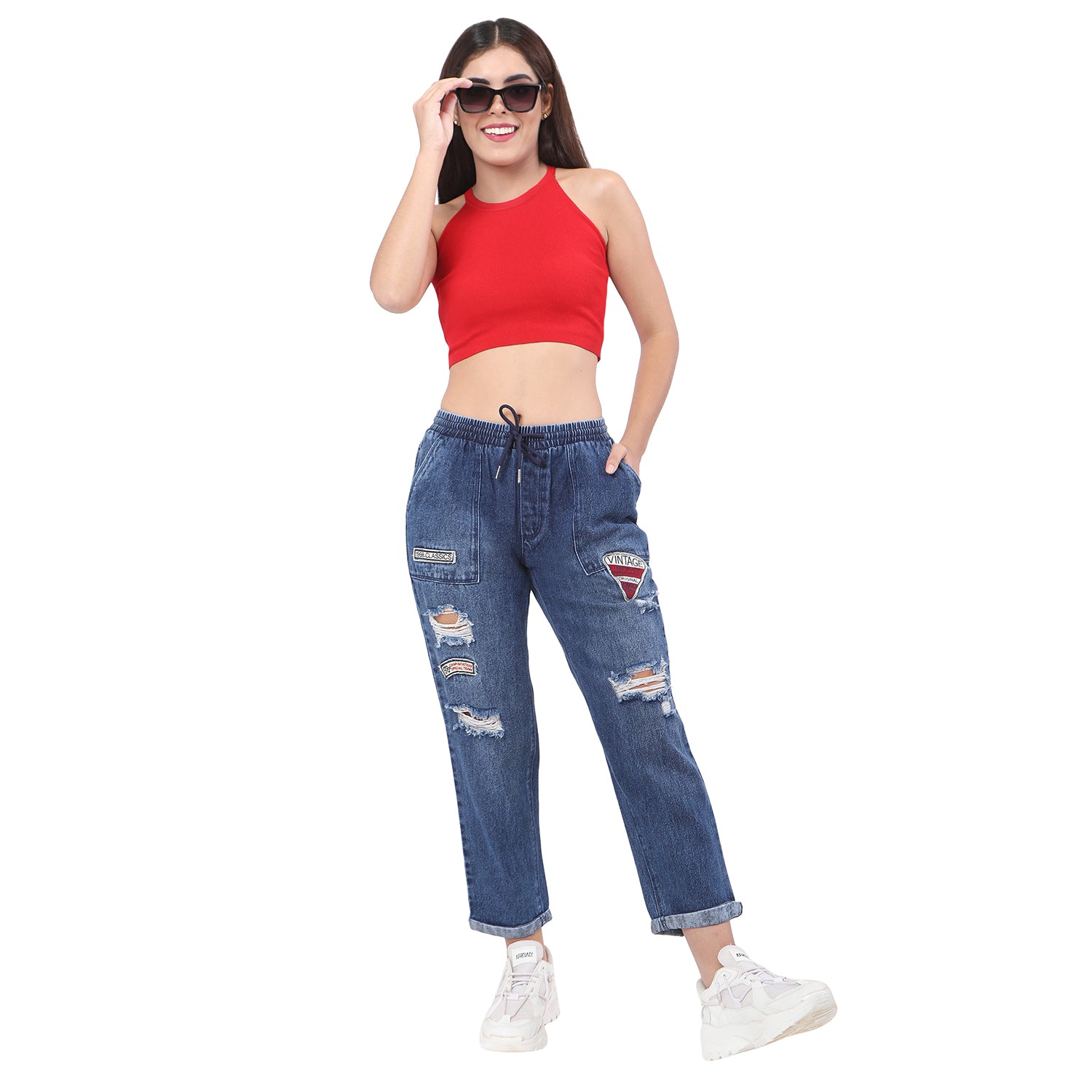 Women's Blue Casual Regular Fit Solid Jeans