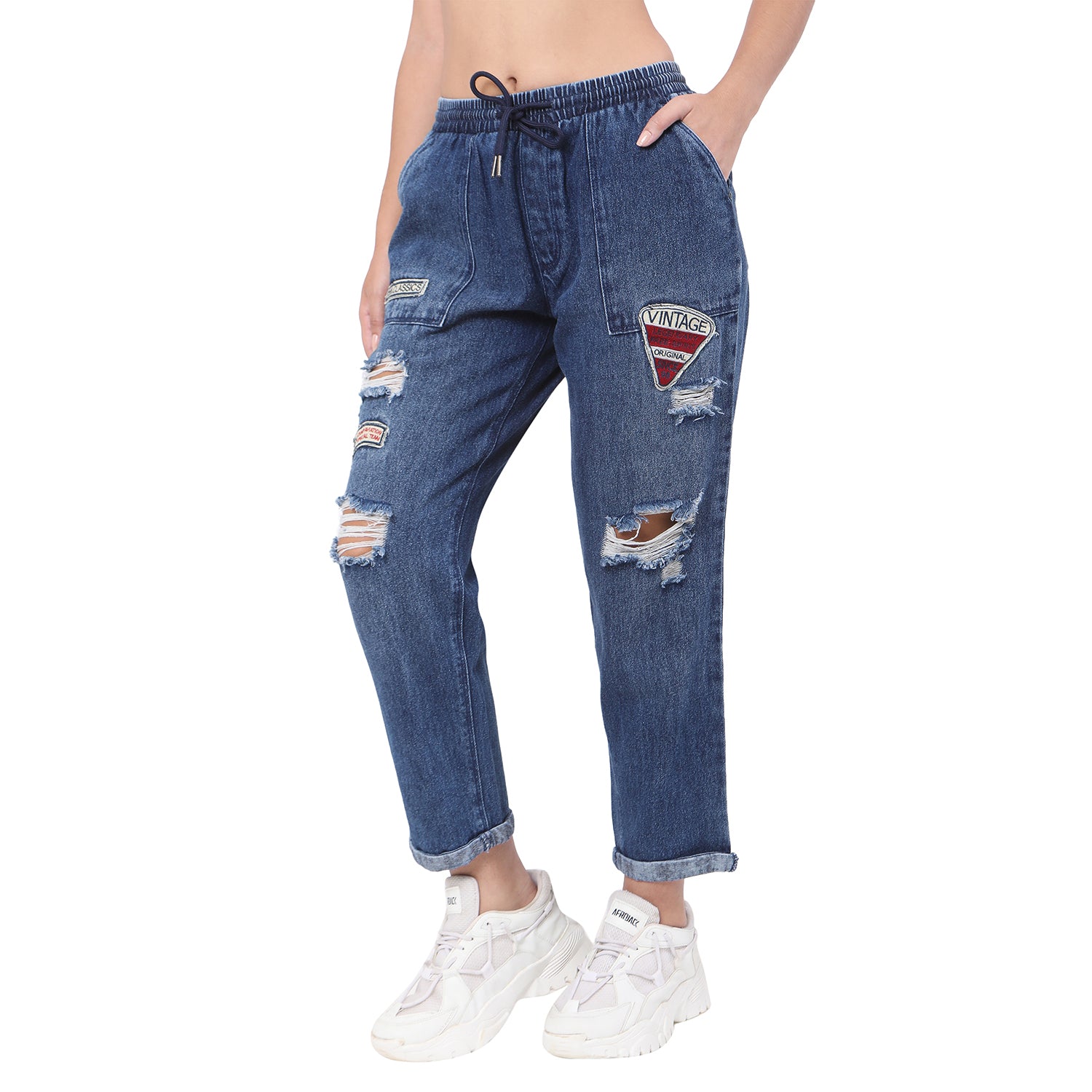 Women's Blue Casual Regular Fit Solid Jeans