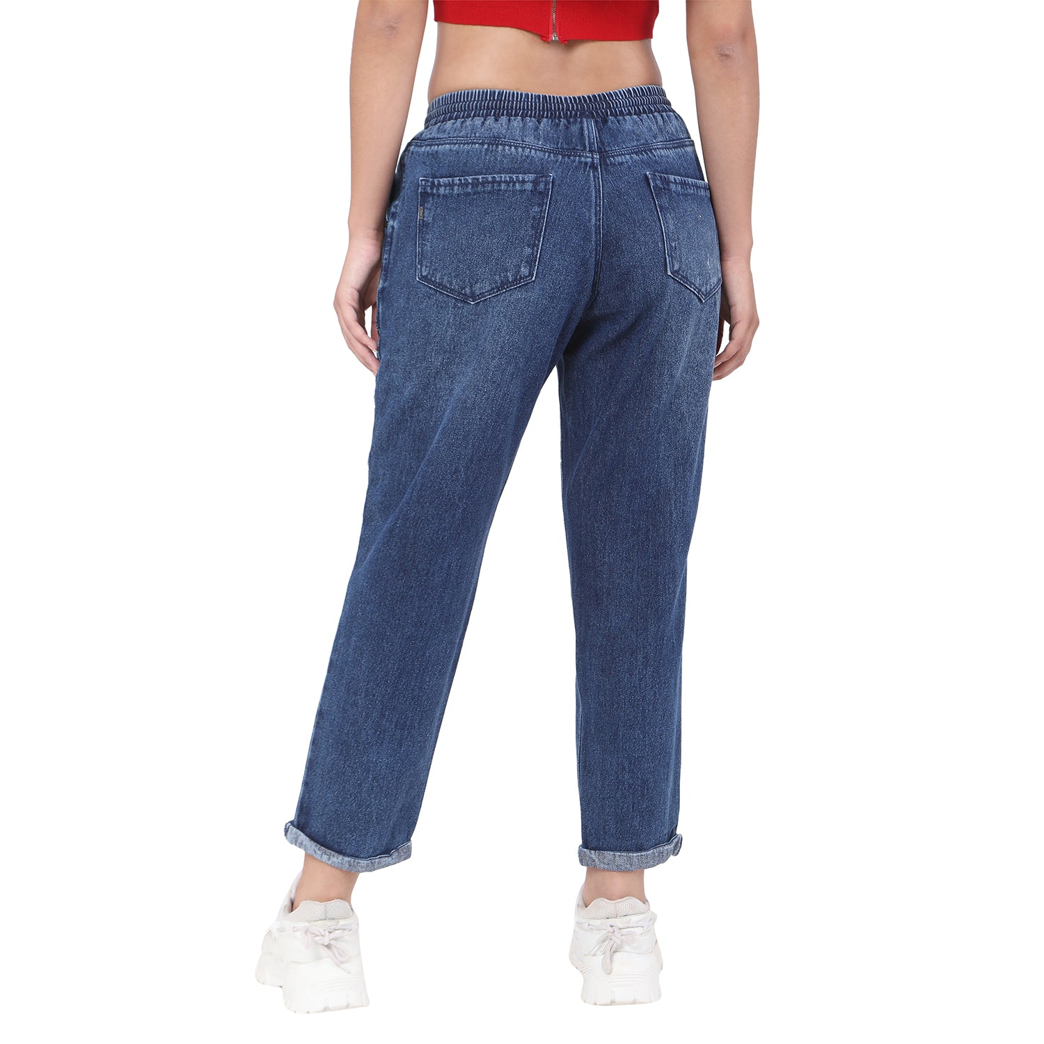 Women's Blue Casual Regular Fit Solid Jeans