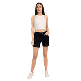Women's Black Casual Regular Fit Solid Shorts