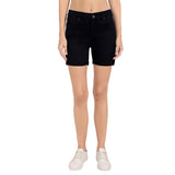 Women's Black Casual Regular Fit Solid Shorts