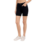 Women's Black Casual Regular Fit Solid Shorts