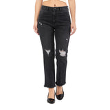 Women's Black Casual Slim Fit Solid Jeans
