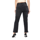 Women's Black Casual Slim Fit Solid Jeans
