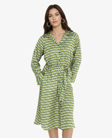 Women's Green Casual Full Sleeves Dress