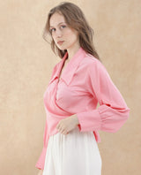 Women's Pastel Pink Full Sleeves Top