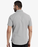 Men's Grey Casual Regular Fit Solid Half Sleeves Shirt