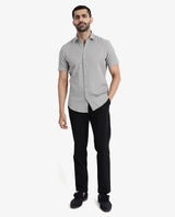 Men's Grey Casual Regular Fit Solid Half Sleeves Shirt