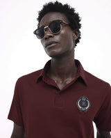 Men's Brown Casual Regular Fit Solid Half Sleeves Polo Tshirt