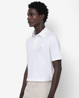 Men's White Casual Regular Fit Solid Half Sleeves Polo Tshirt