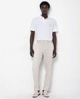 Men's White Casual Regular Fit Solid Half Sleeves Polo Tshirt