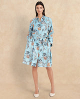 Women's Blue Full Sleeves Dress