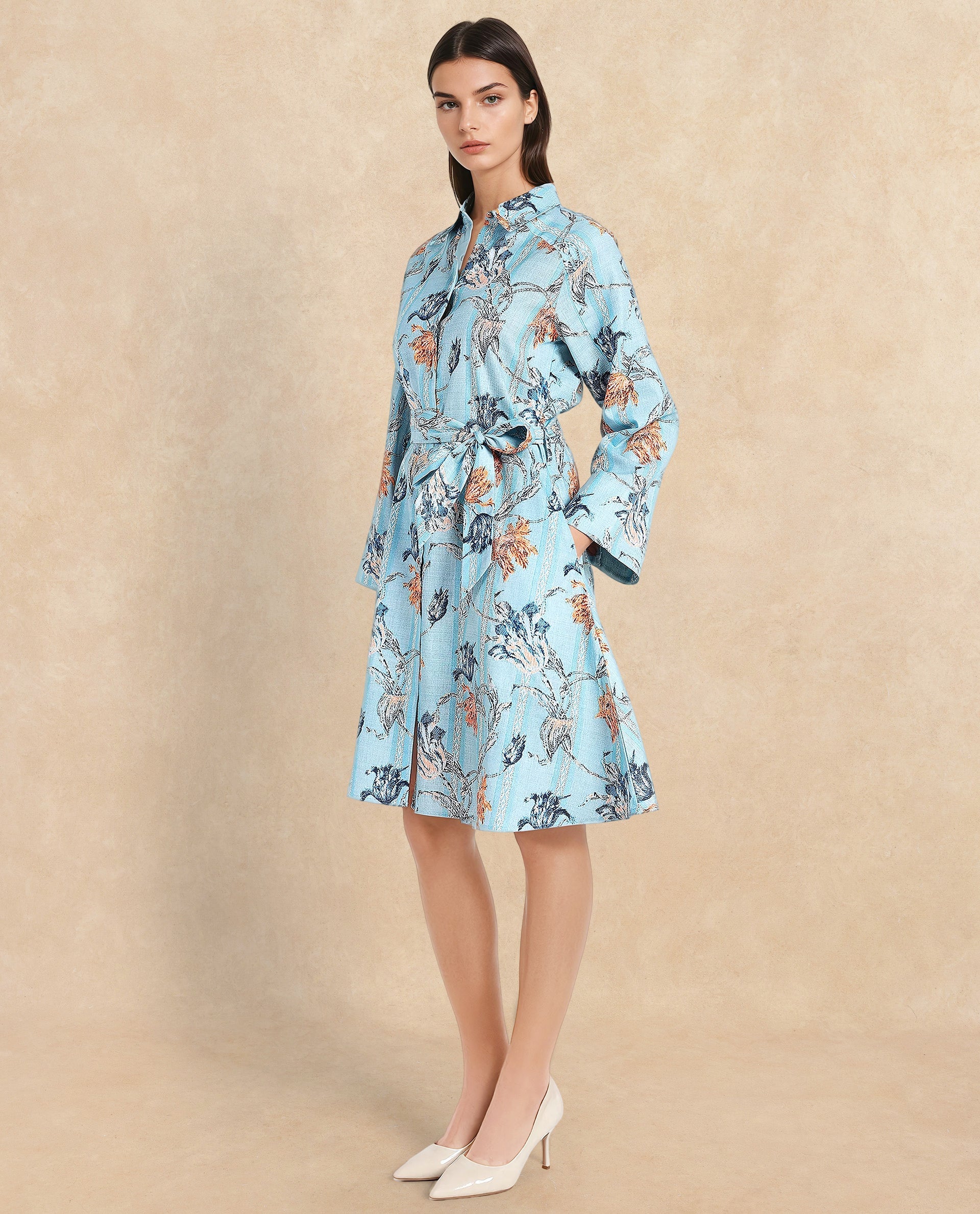 Women's Blue Full Sleeves Dress