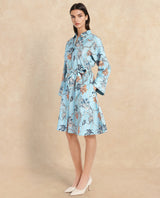 Women's Blue Full Sleeves Dress