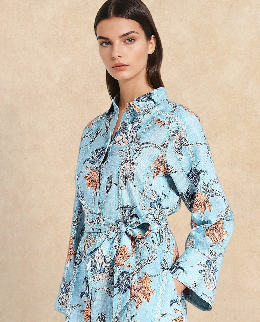 Women's Blue Full Sleeves Dress
