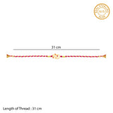 Golden Elegant Ganesha 925 Silver Zircon Stone Rakhi