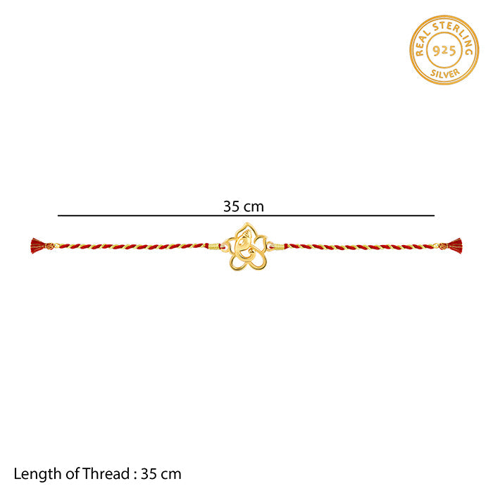 Golden Divine Ganesha 925 Silver Rakhi
