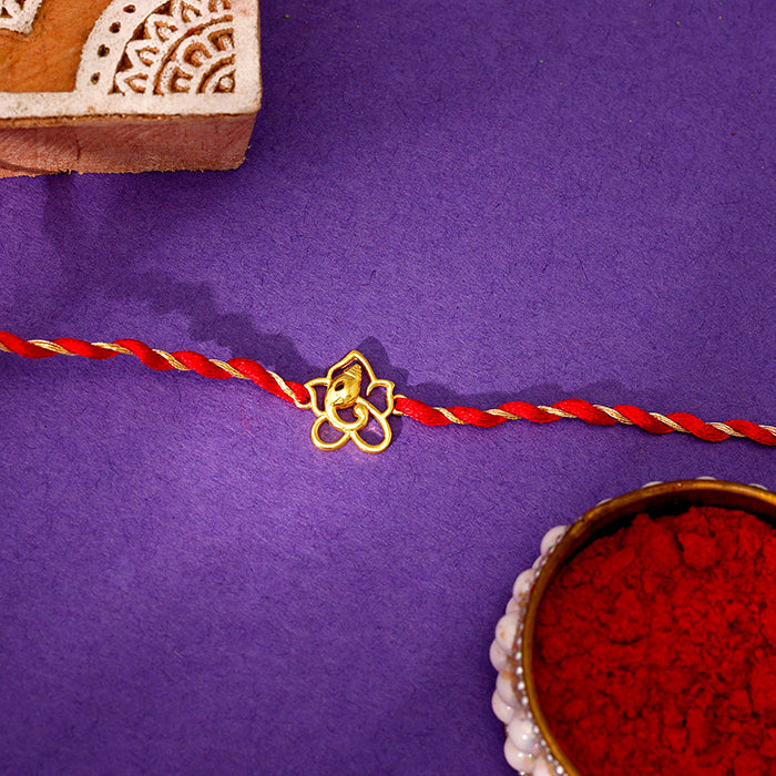 Golden Divine Ganesha 925 Silver Rakhi