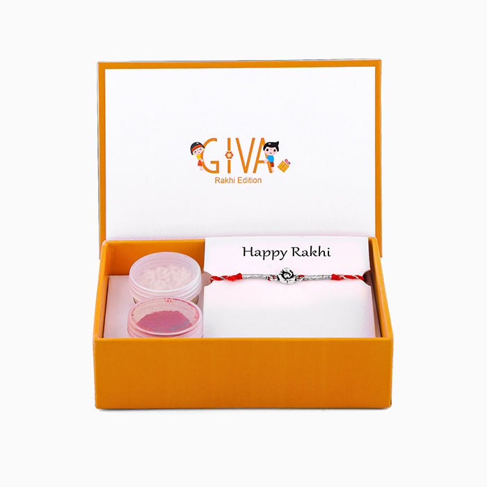 Ganpati Motif 925 Silver Rakhi