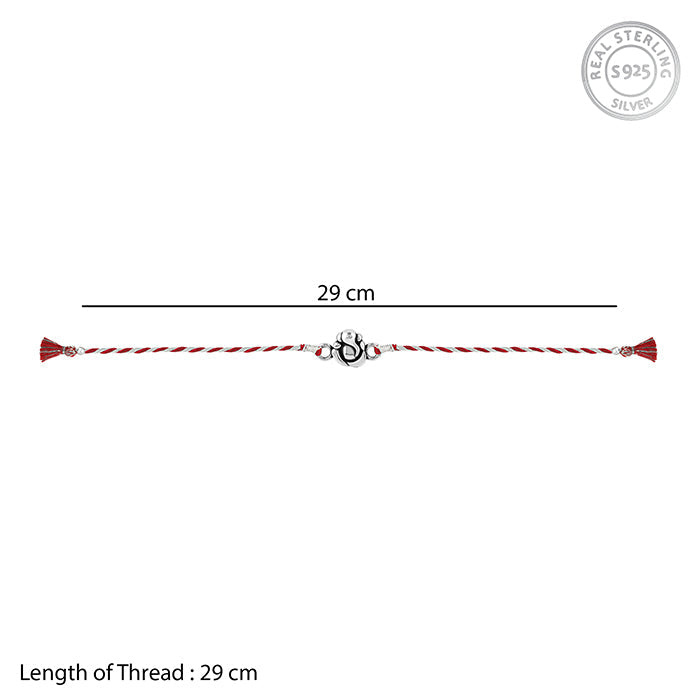 Ganpati Motif 925 Silver Rakhi
