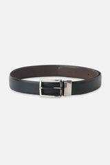 Men's Reversible Black & Brown Leather Belt With Wallet Combo Set