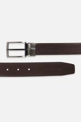 Men's Reversible Black & Brown Leather Belt With Wallet Combo Set