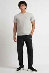 Men's Grey Casual Cotton Blend Half Sleeves Tshirt