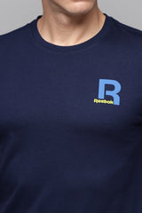 Men's Blue Casual Cotton Blend Half Sleeves Tshirt