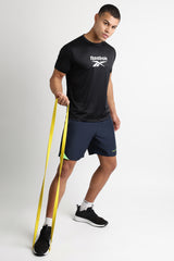 Men's Black Casual Cotton Blend Half Sleeves Tshirt