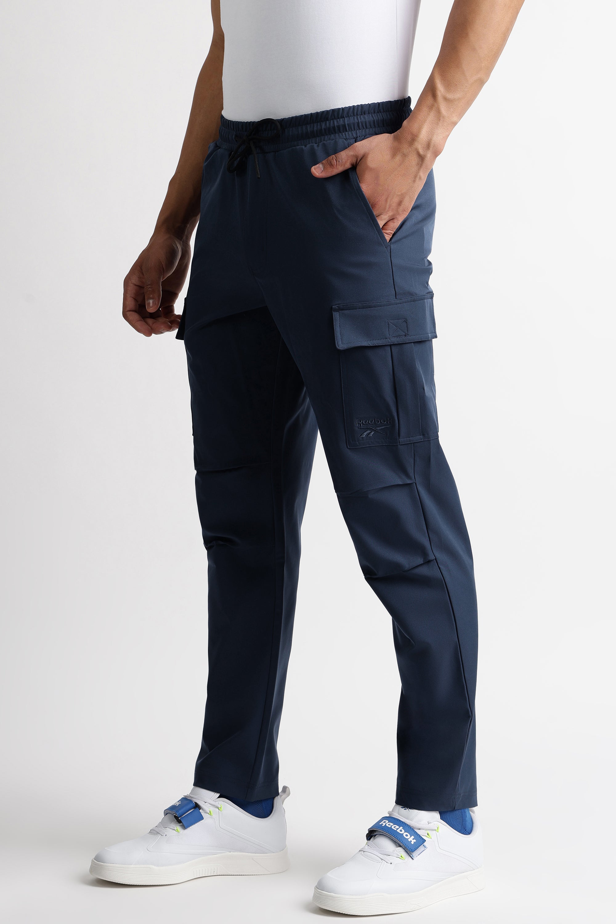 Men's Blue Casual Solid Trackpant