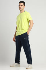 Men's Blue Casual Polyester Trackpant
