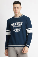 Men's Navy Blue Casual Cotton Full Sleeves Sweatshirt