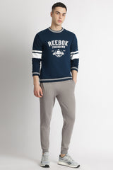 Men's Navy Blue Casual Cotton Full Sleeves Sweatshirt