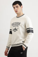 Men's Off White Casual Cotton Full Sleeves Sweatshirt