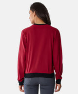 Women's Wine Red Block Regular Sweatshirt