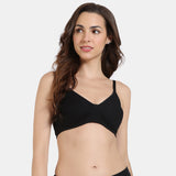 Women's Black Basics Double Layered Non Wired 3/4th Coverage Sag Lift Bra